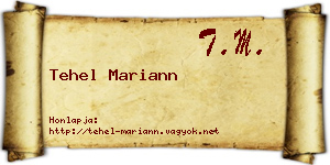 Tehel Mariann névjegykártya