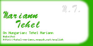 mariann tehel business card